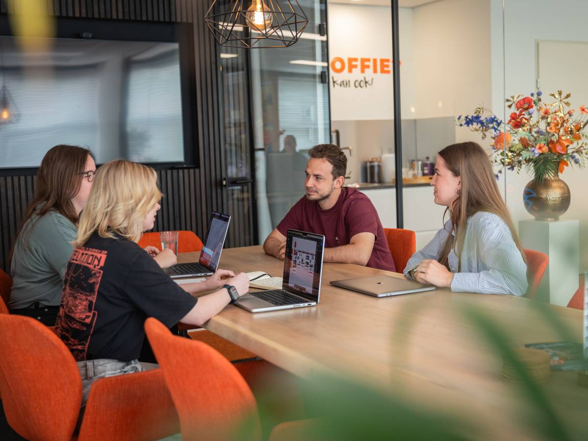 Marketeers van LR werken samen aan een marketingstrategie